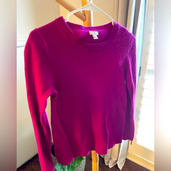 J. Crew Fuchsia crew neck sweater - Picture 1 of 3